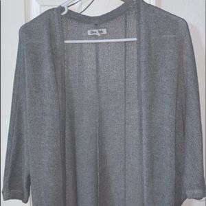 grey cardigan